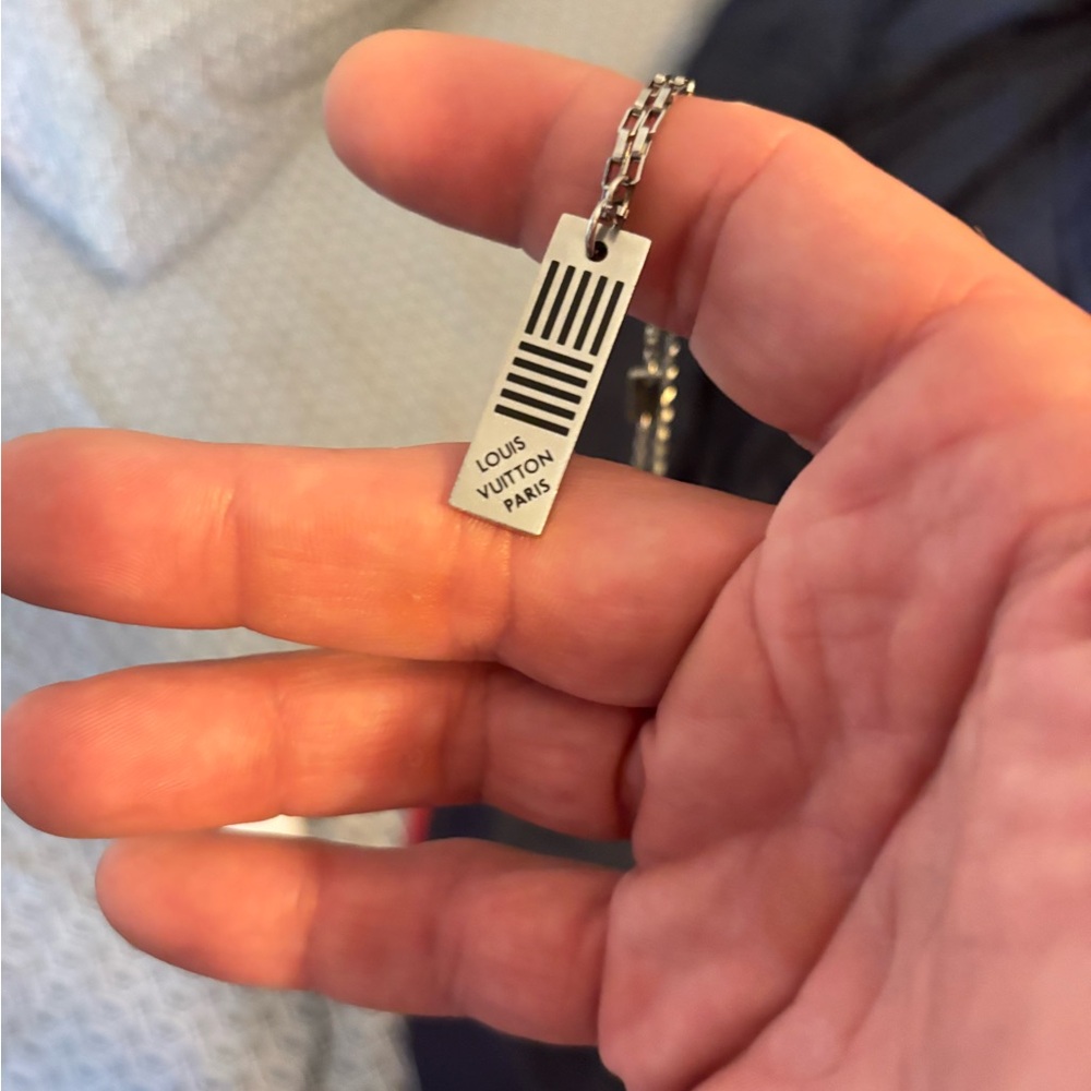 Louis Vuitton Silver Tag Necklace
